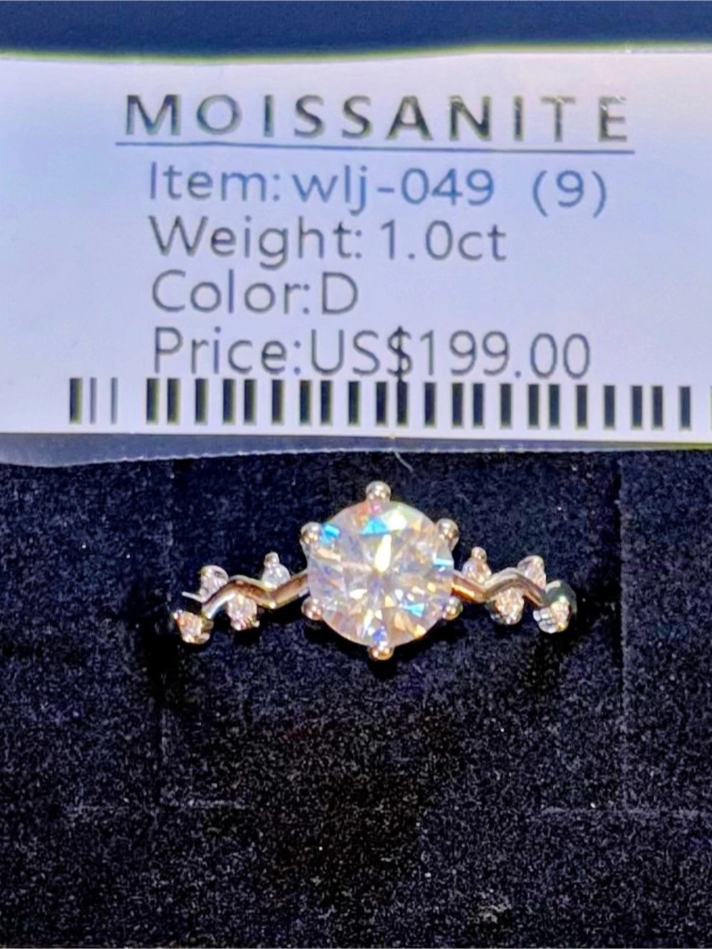 Moissanite WJI-049 Ring Size 9 Like New